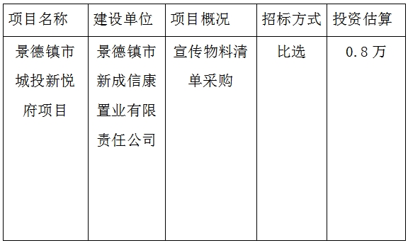 物料清單招投标