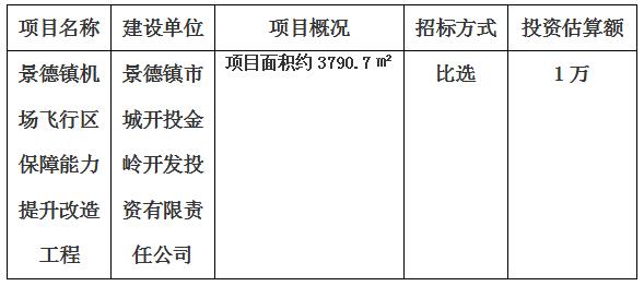 景德鎮機場飛行區保障能(néng)力提升改造工程檔案整理項目計劃公告